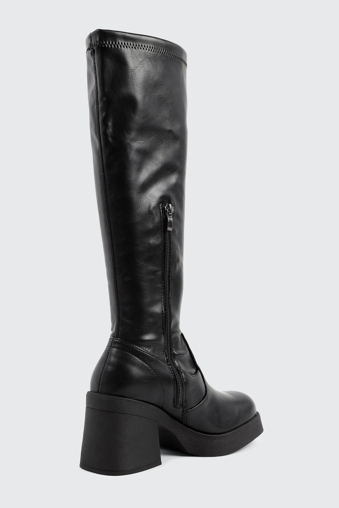 Faux Leather Knee High Boots
