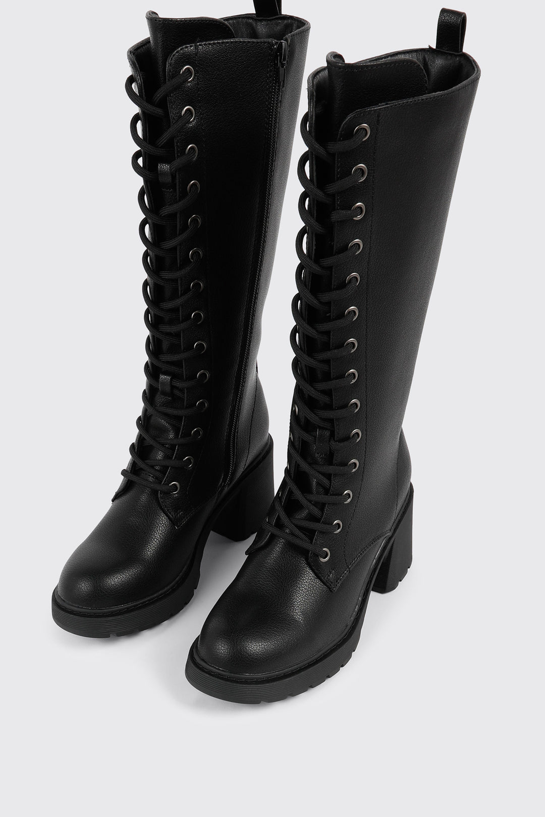 Tall Lace Up Knee High Boots