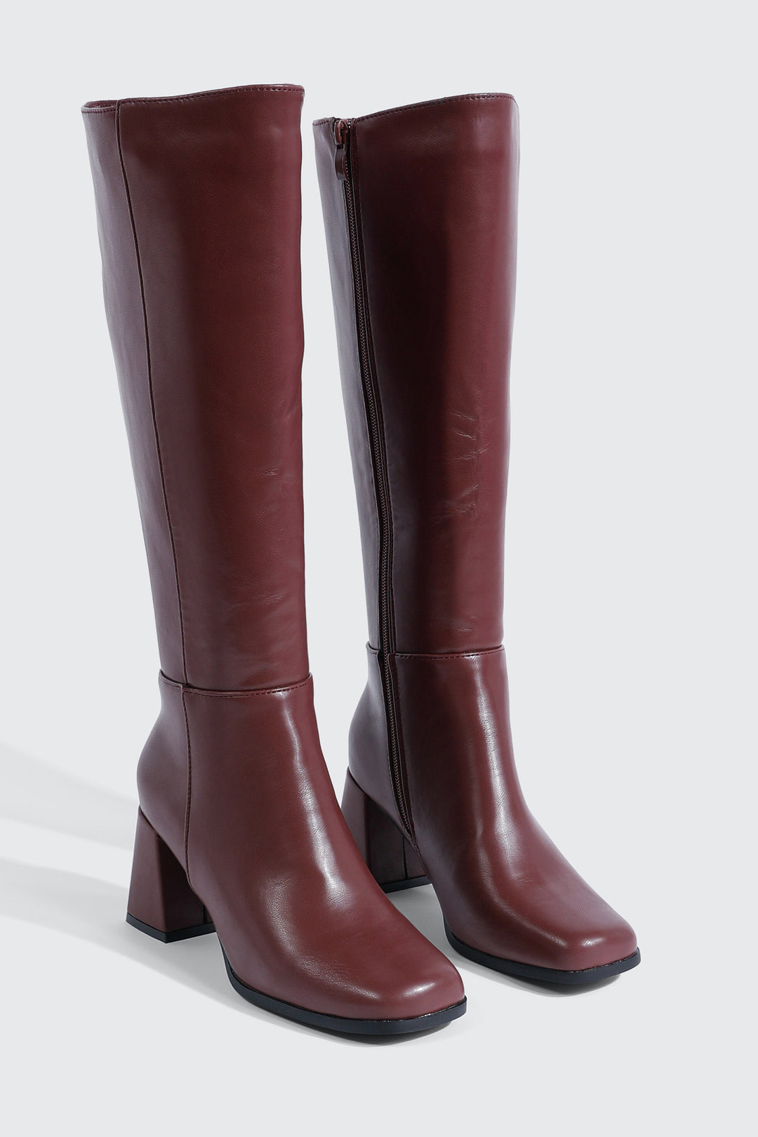 Square Toe Knee High Boots
