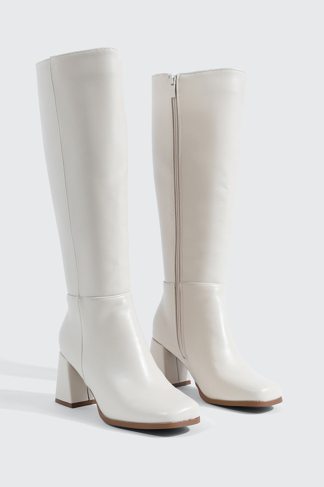 Square Toe Knee High Boots