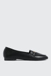 Faux Leather Square Toe Loafers