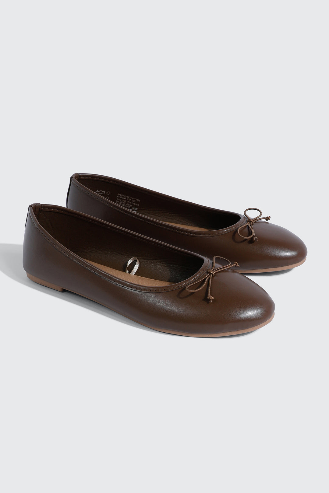 Round Toe Ballet Flats with Bow
