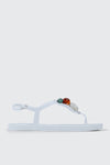 Jelly T-Strap Sandals with Beads