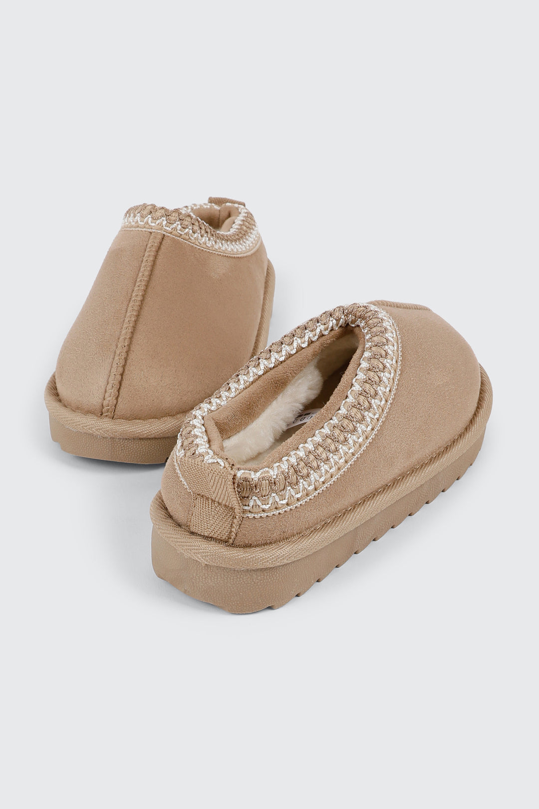 Faux Suede Slip On Mules