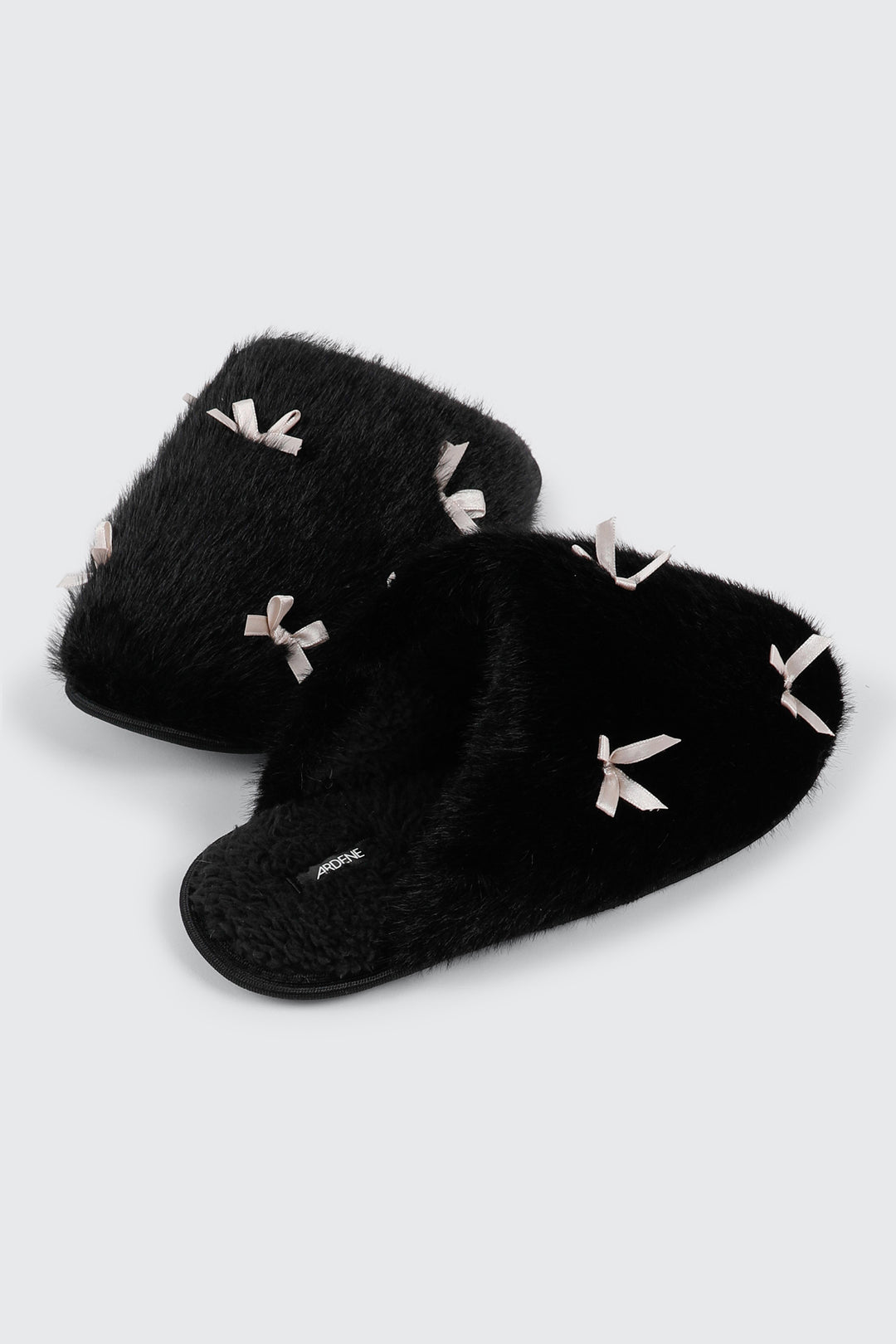 Faux Fur Bow Slippers
