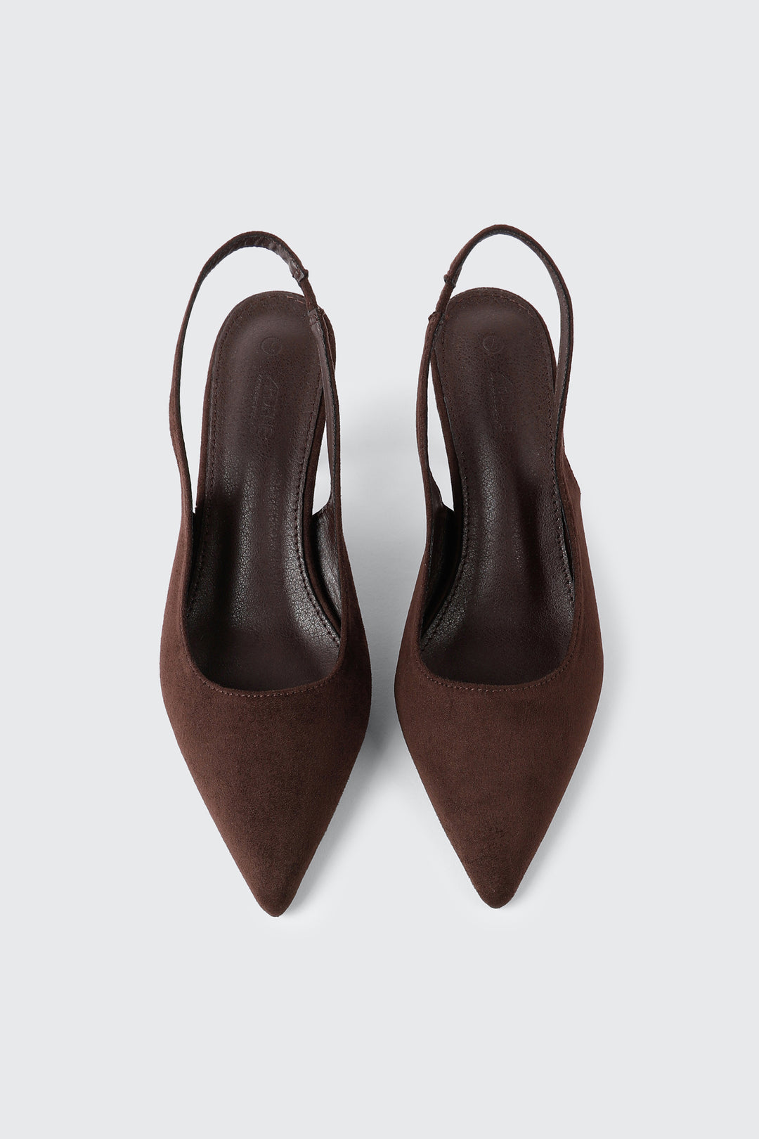 Faux Suede Pointed Toe Slingback Heels