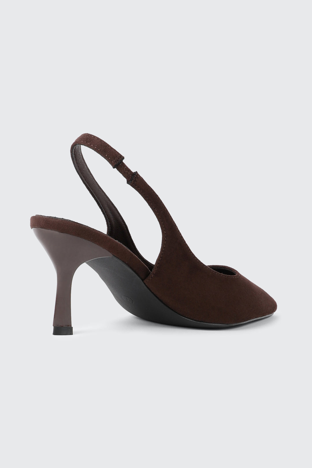 Faux Suede Pointed Toe Slingback Heels