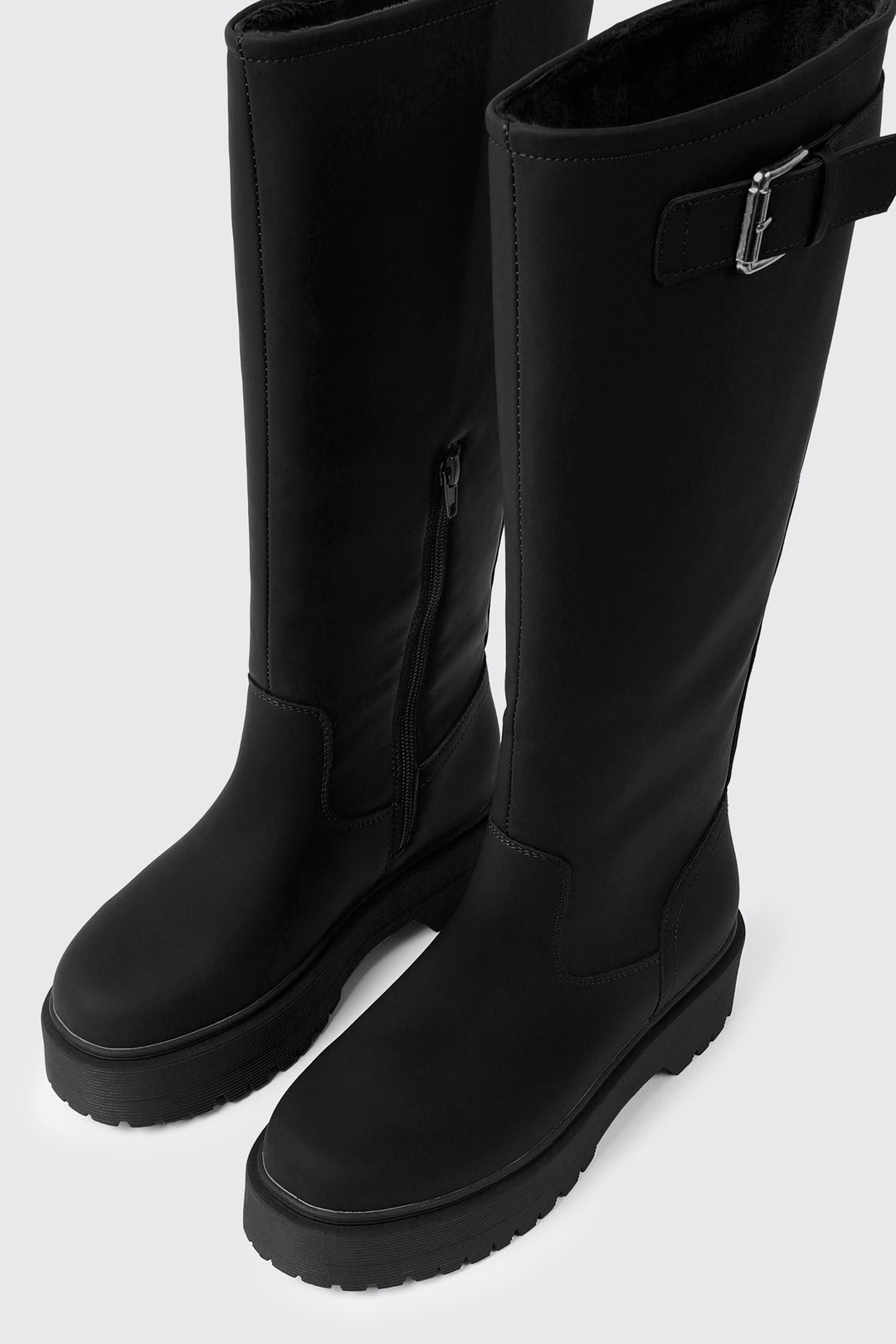 Bottes hautes doublées à plateforme
