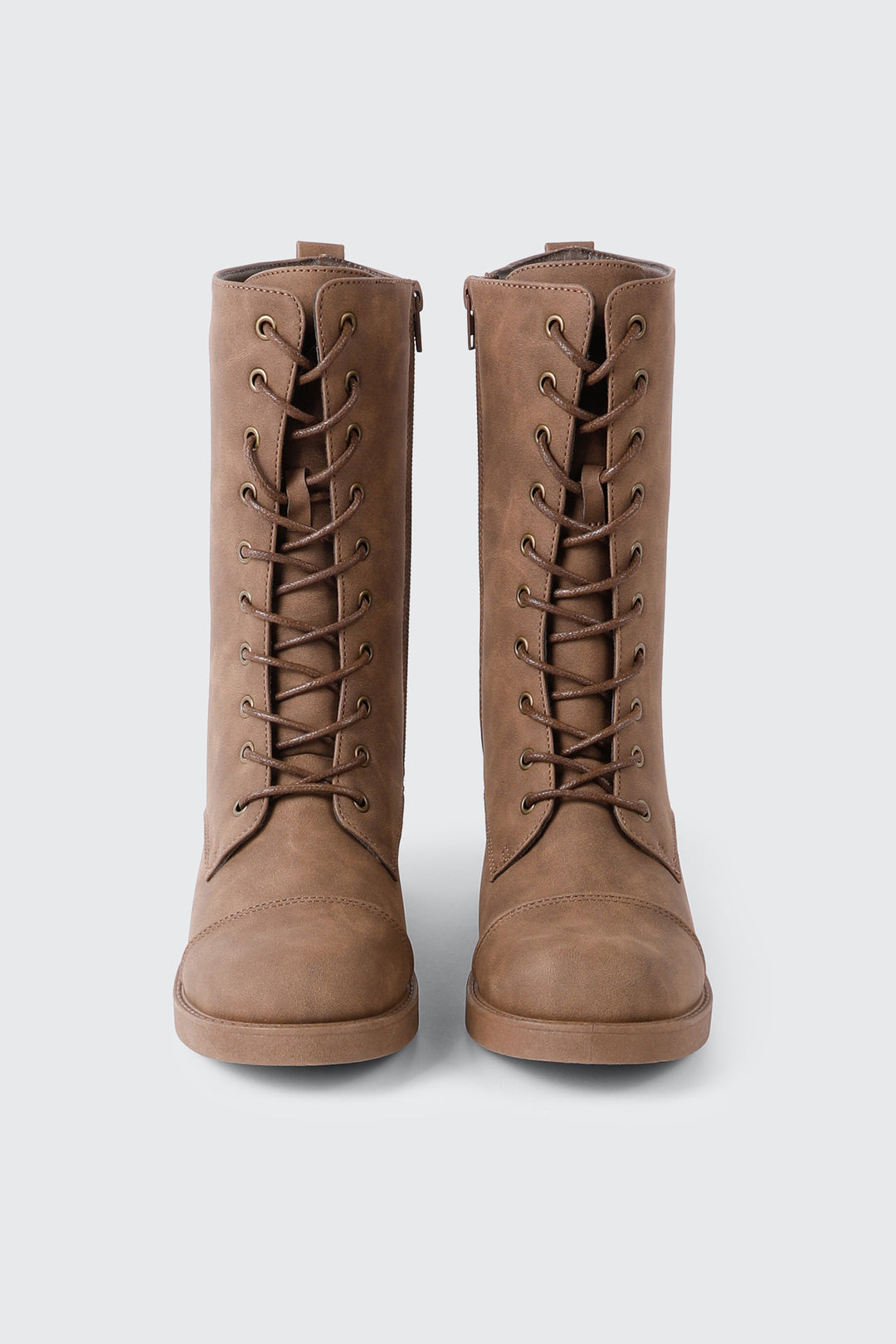 Bottes mi-mollet à lacets