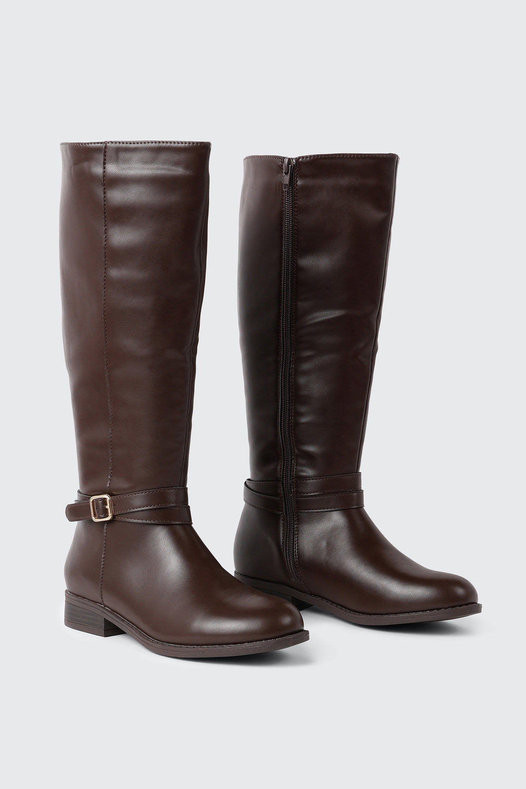 Knee High Boots with Buckle