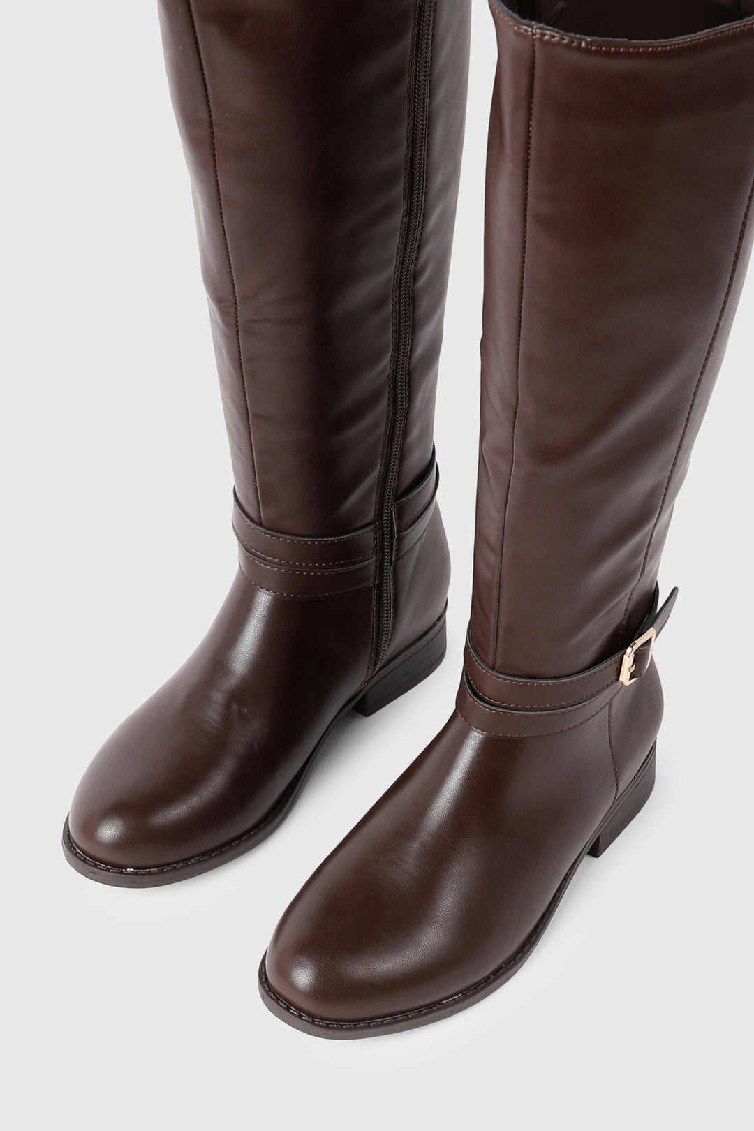 Knee High Boots with Buckle
