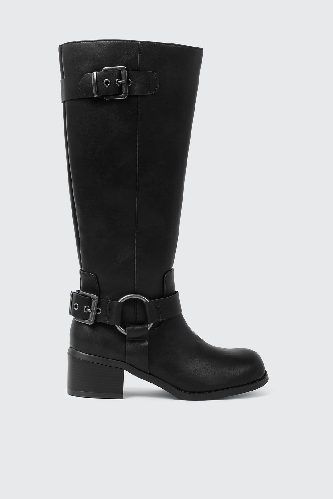 Buckle Detail Knee High Boots