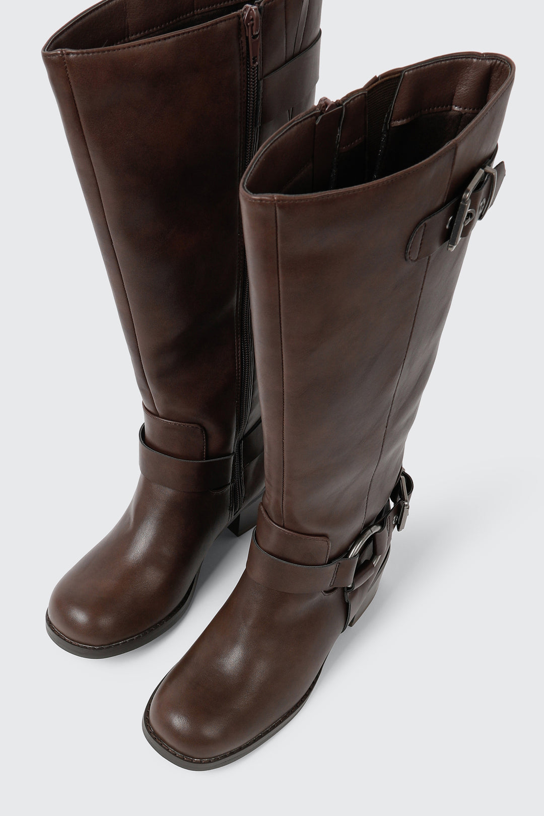 Bottes au genou à boucles