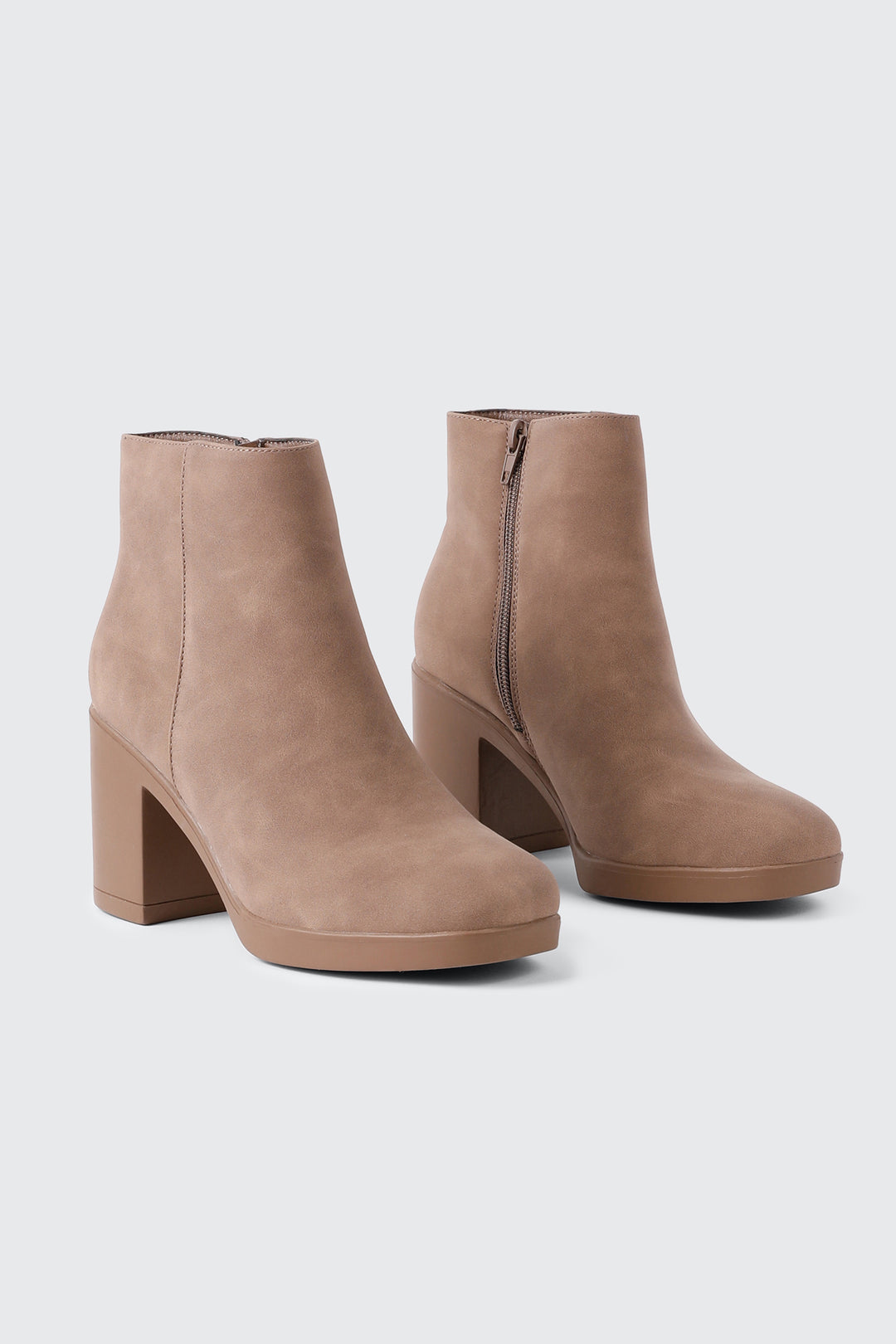 Almond Toe Block Heel Ankle Boots