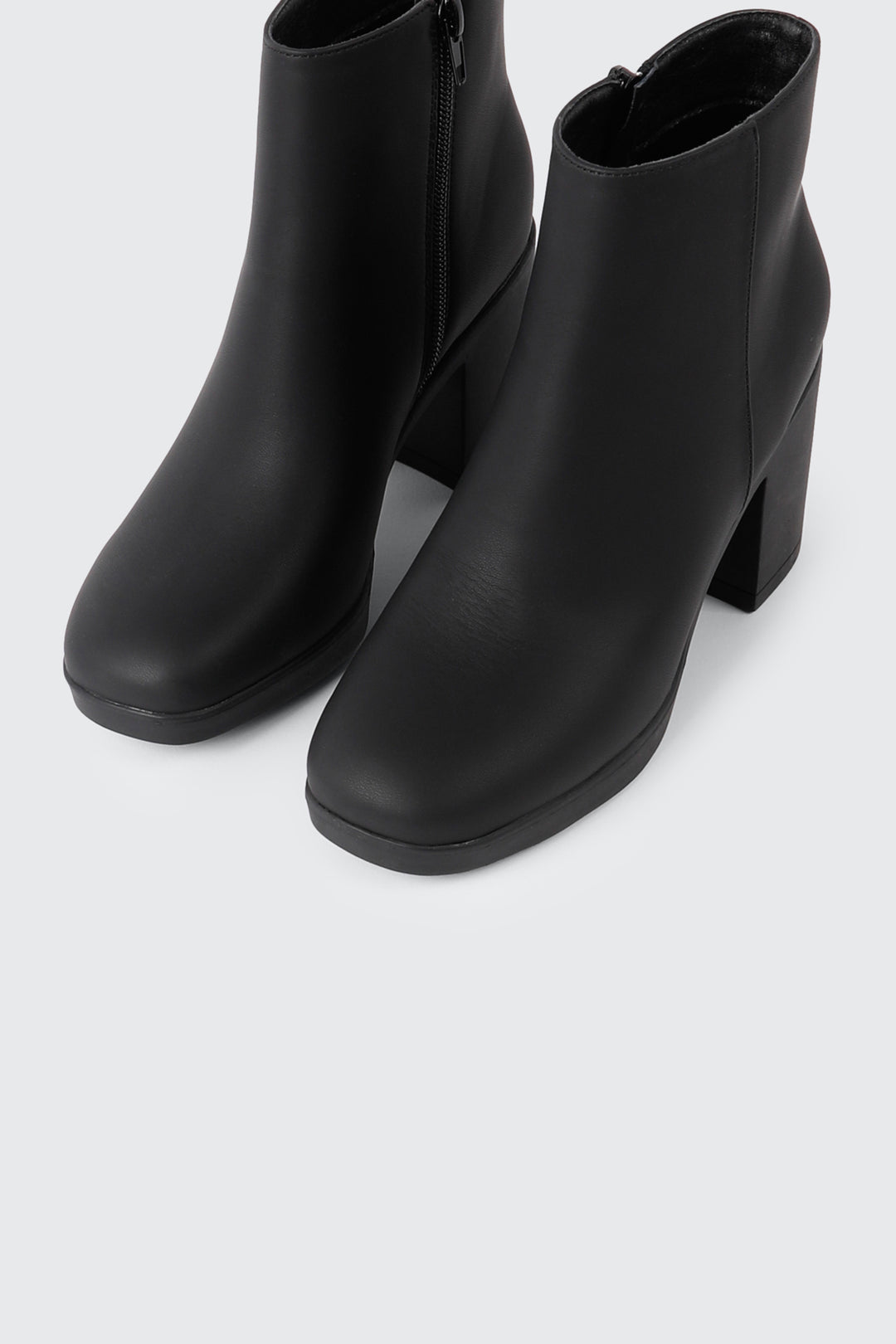 Almond Toe Block Heel Ankle Boots