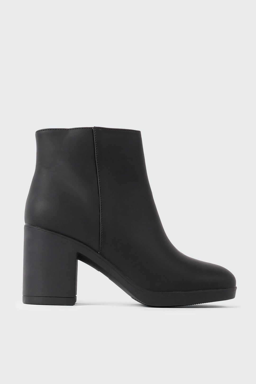 Almond Toe Block Heel Ankle Boots