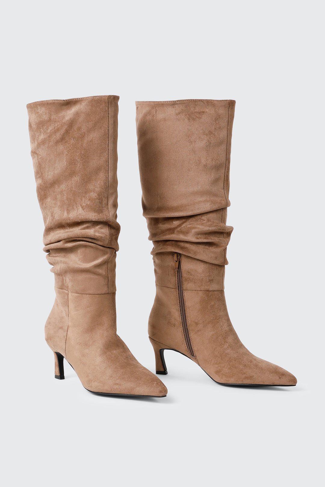 Pointed Toe Slouch Knee High Boots