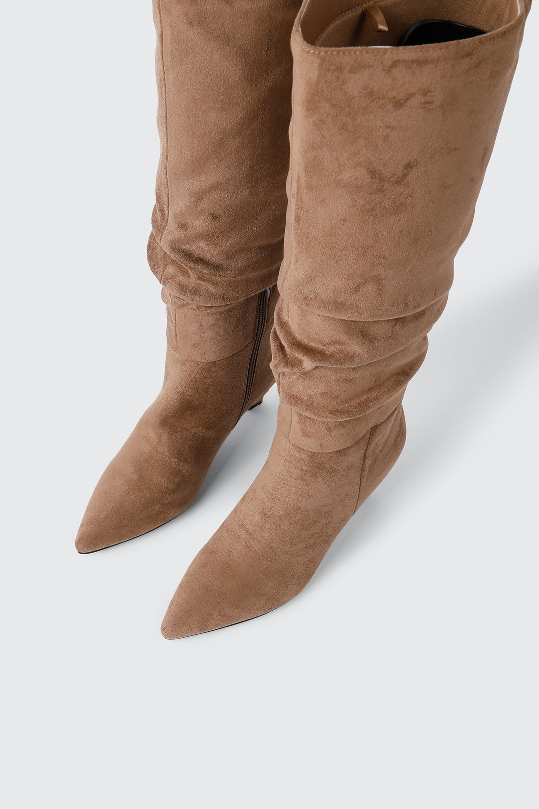 Pointed Toe Slouch Knee High Boots