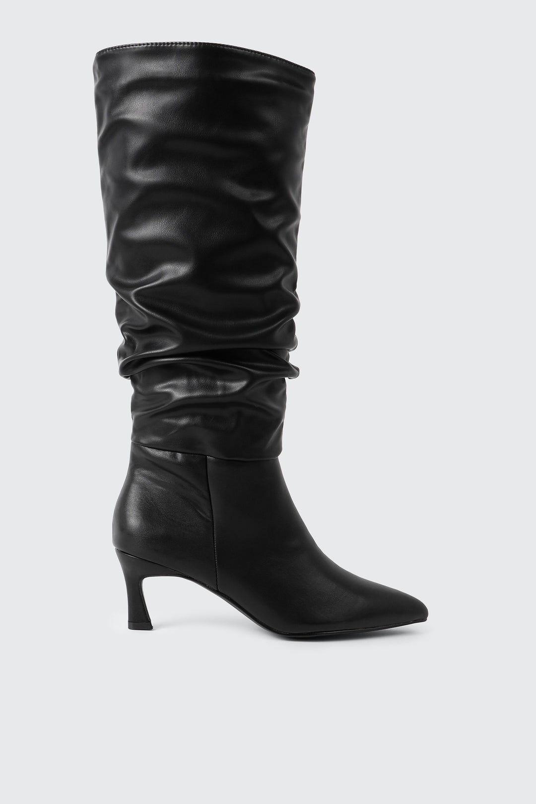 Pointed Toe Slouch Knee High Boots