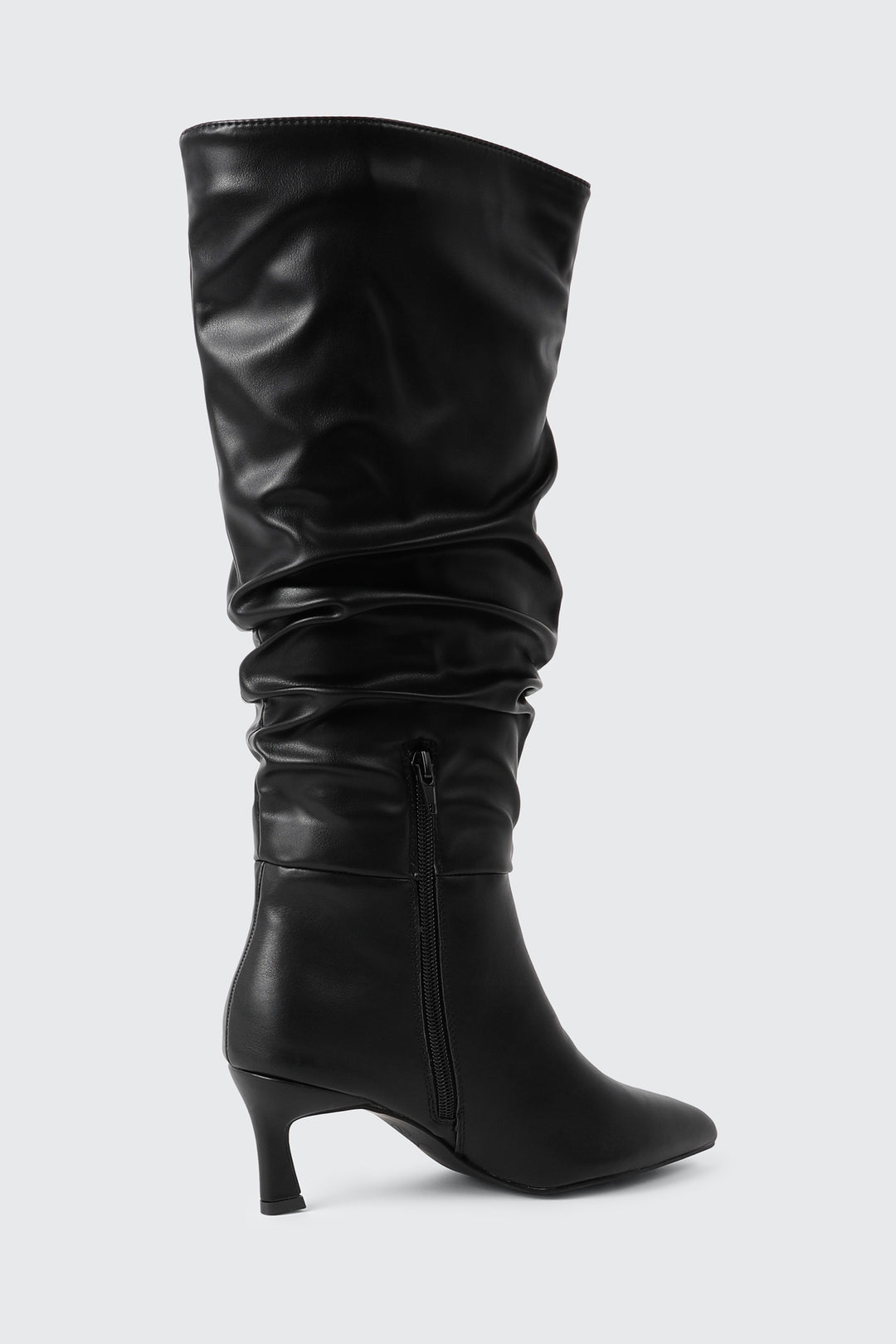 Pointed Toe Slouch Knee High Boots