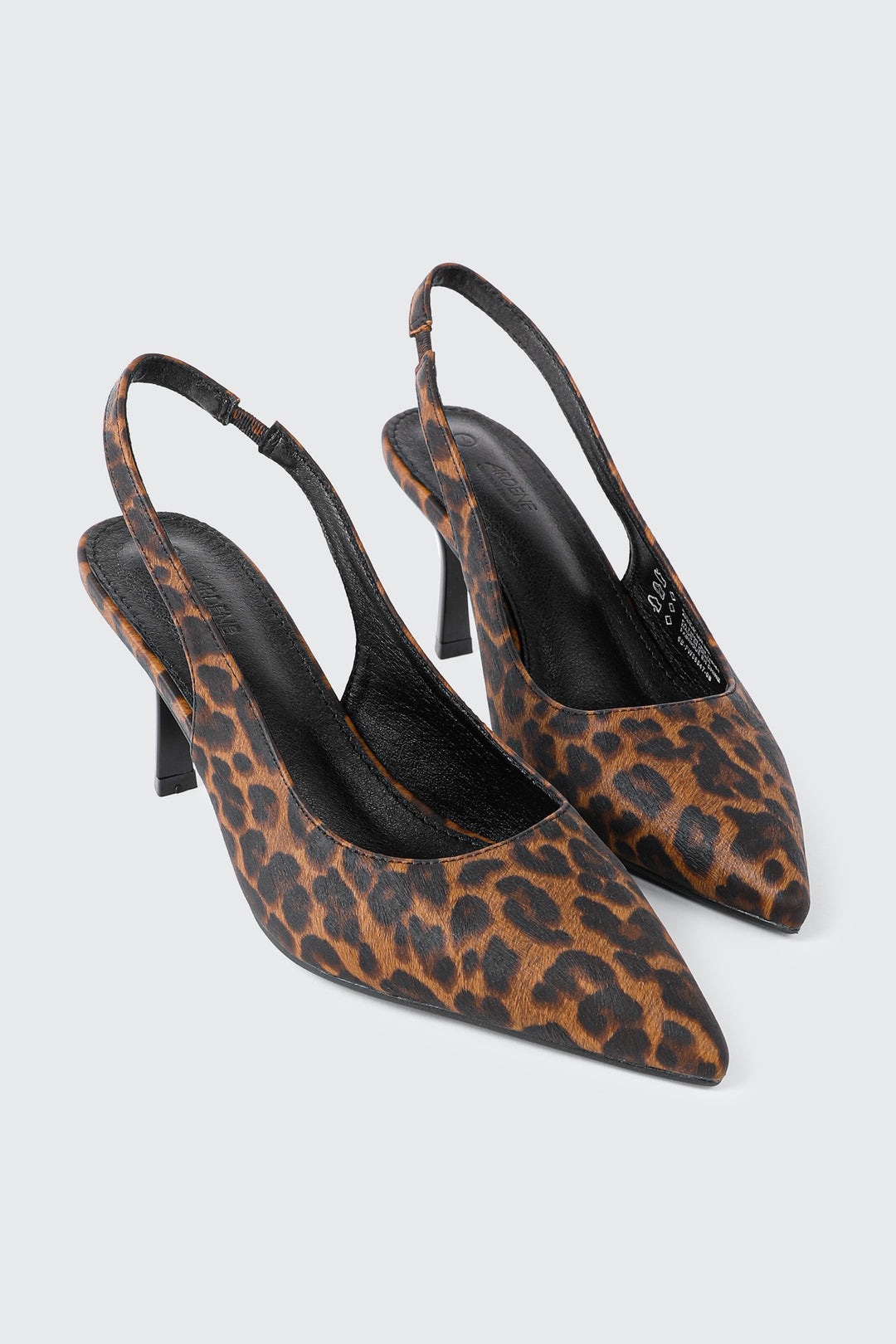 Talons hauts léopard à bout pointu et bride arrière