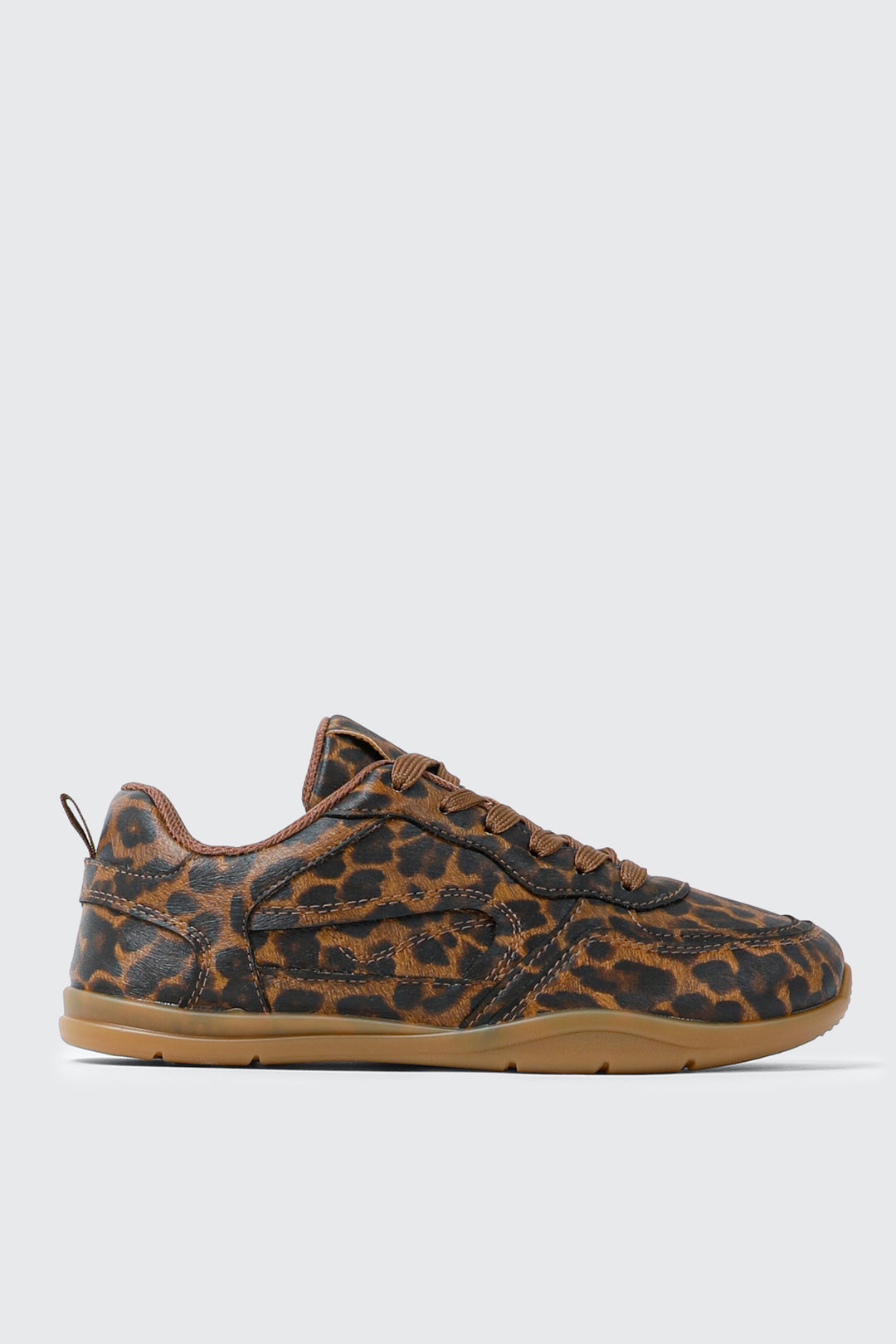 Leopard Print Retro Lace Up Sneakers