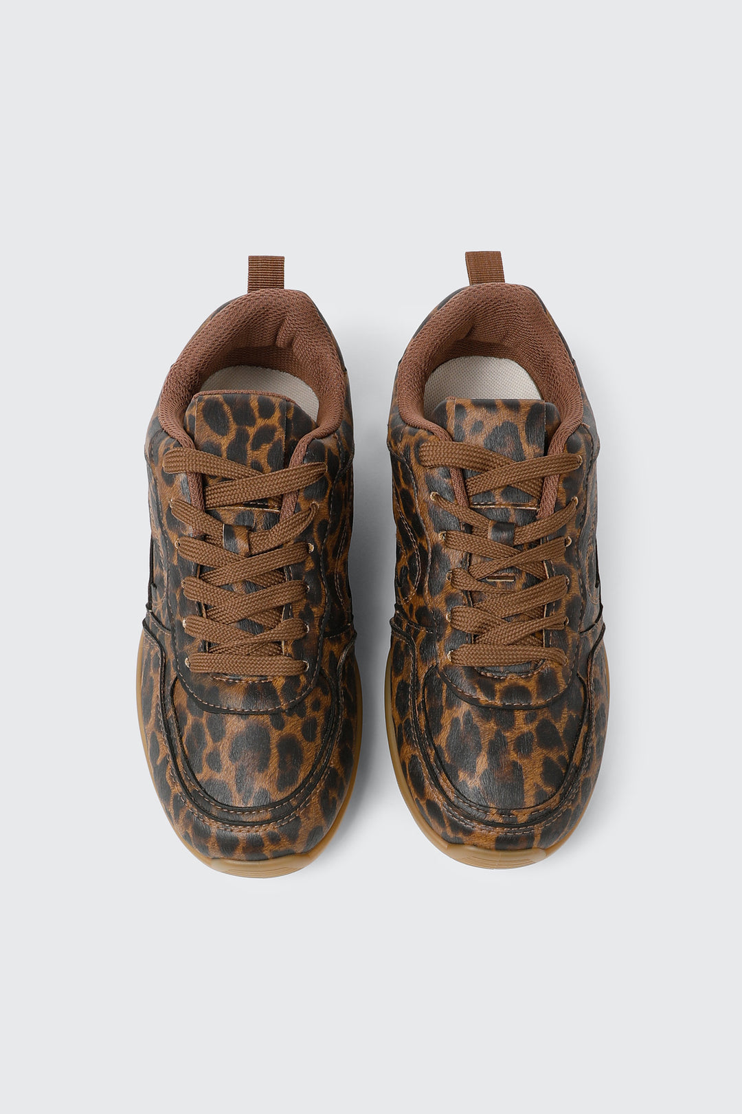 Leopard Print Retro Lace Up Sneakers
