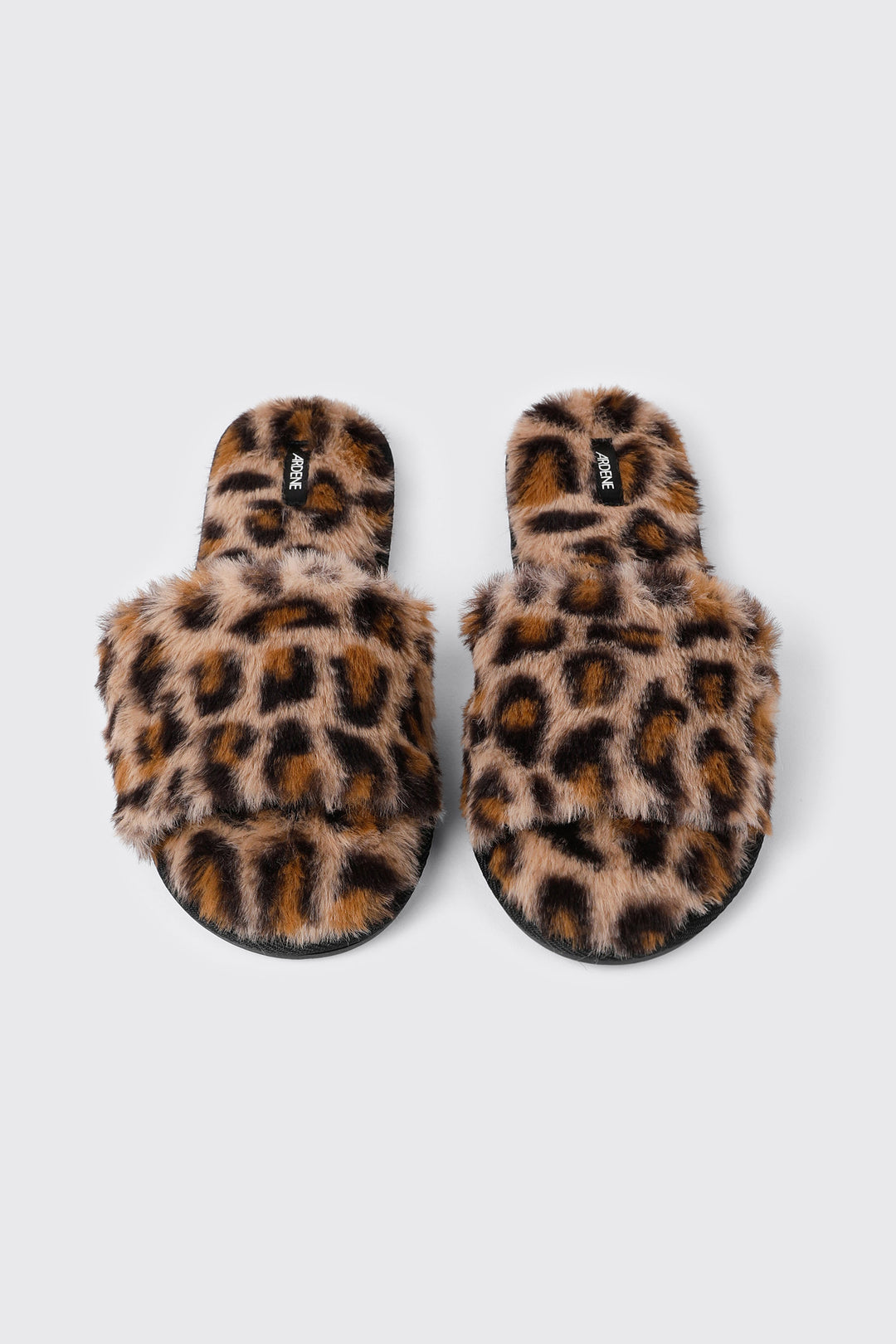 Leopard Print Faux Fur Slippers