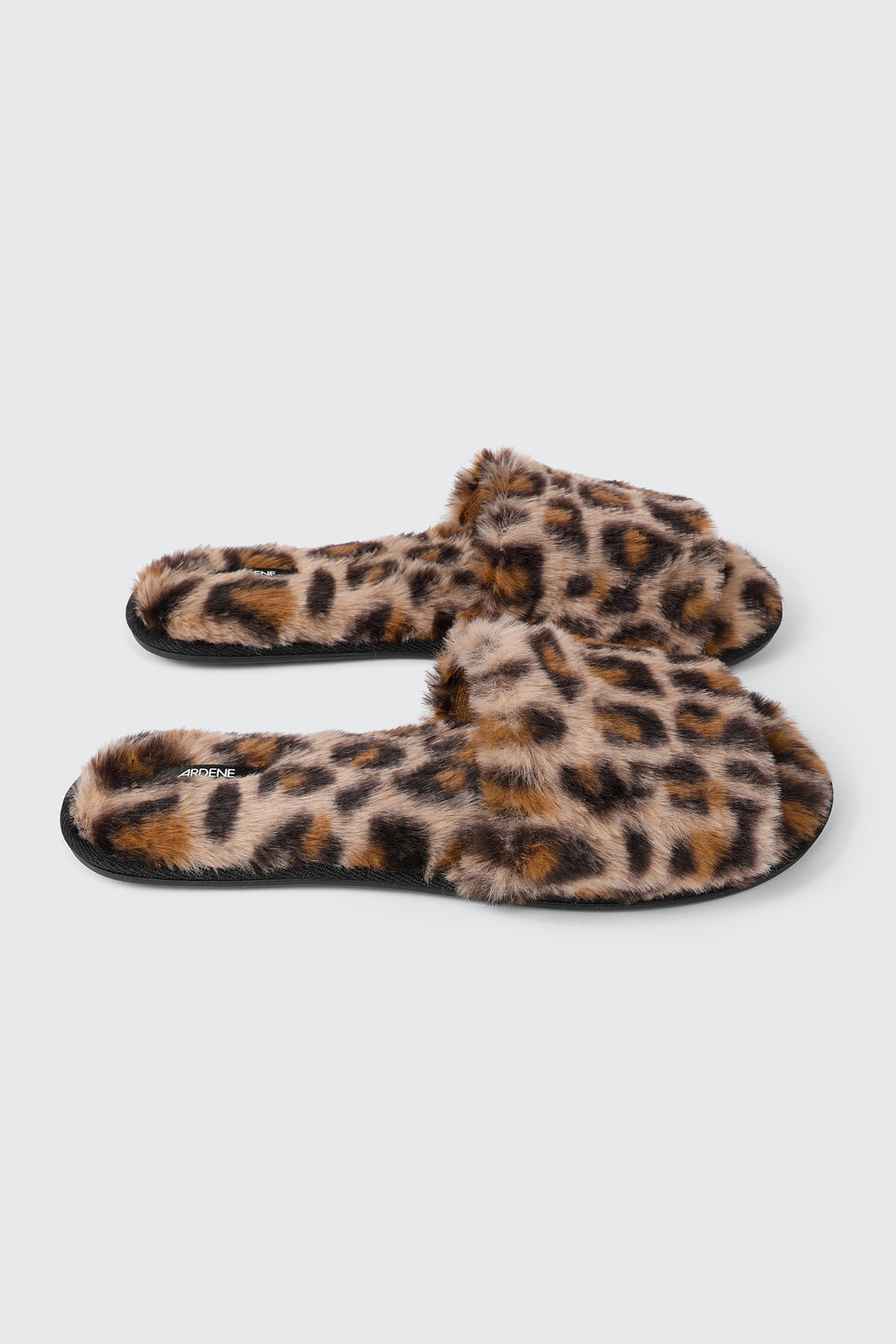 Leopard Print Faux Fur Slippers