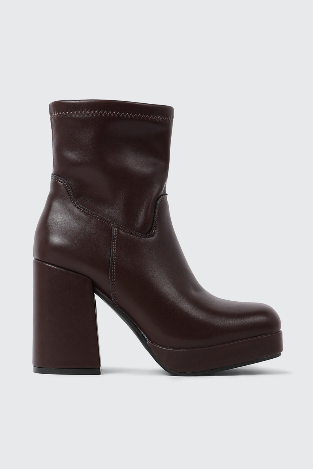 Square Toe Platform Ankle Boots