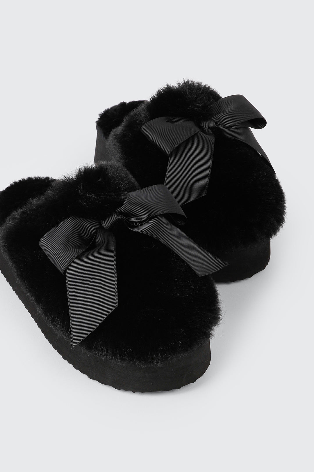Faux Fur Platform Slippers