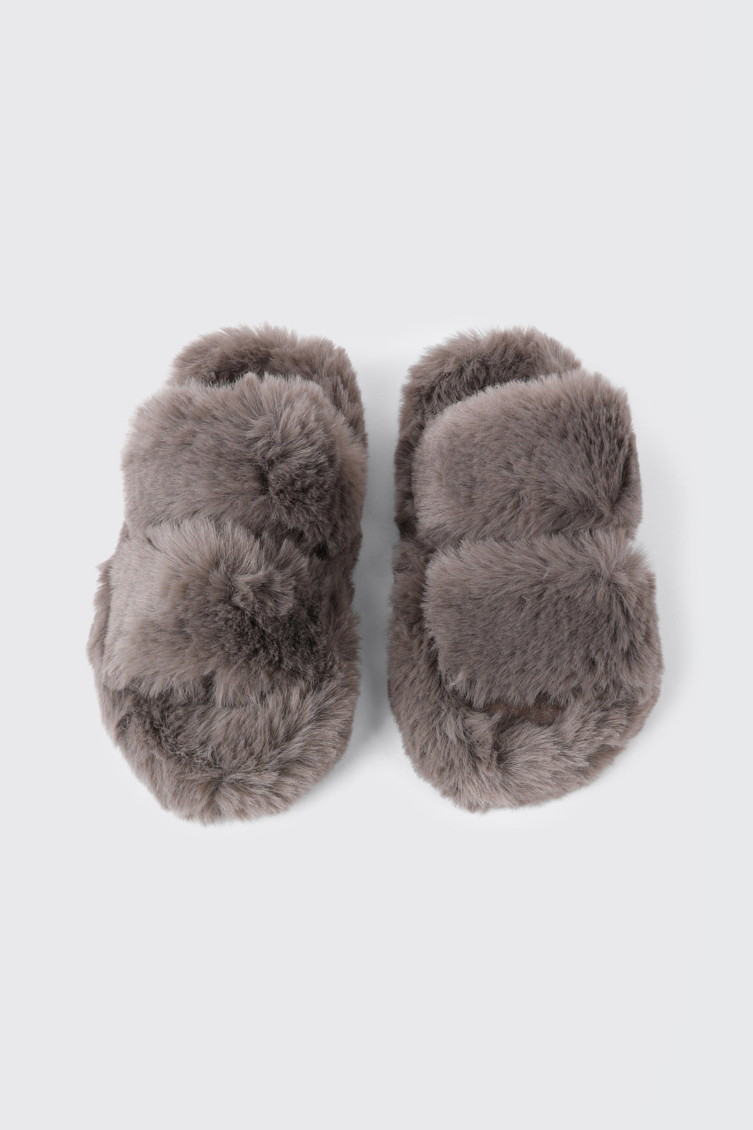Two Band Faux Fur Slippers