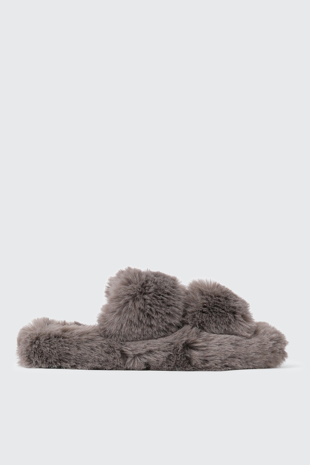 Two Band Faux Fur Slippers