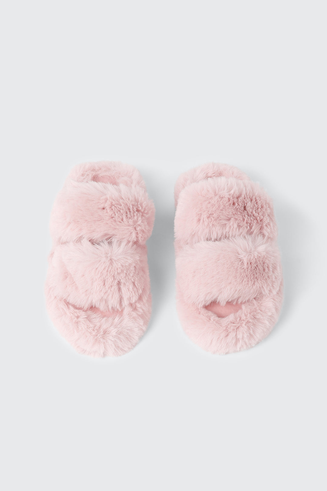Pantoufles à deux brides en fausse fourrure 