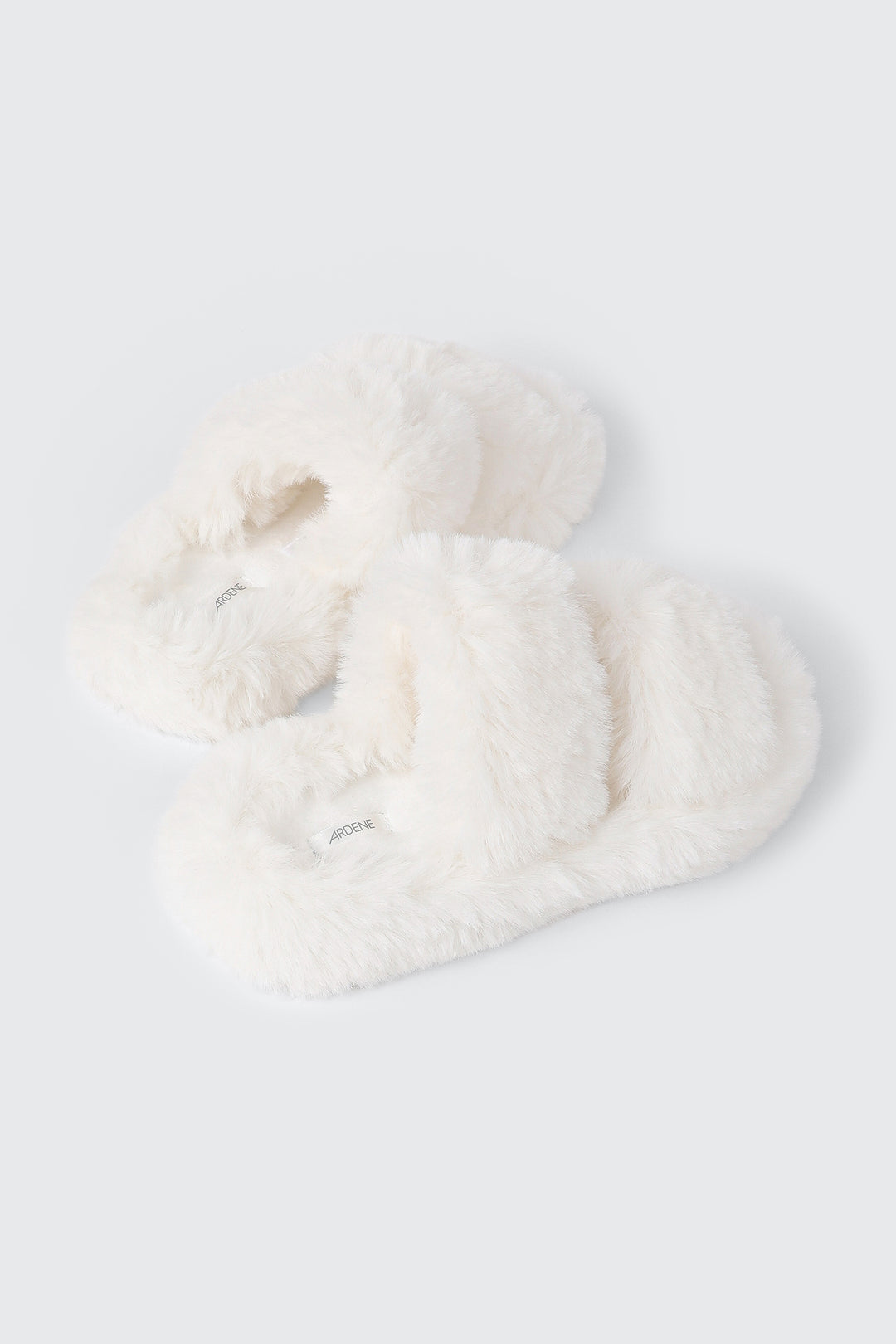 Two Band Faux Fur Slippers