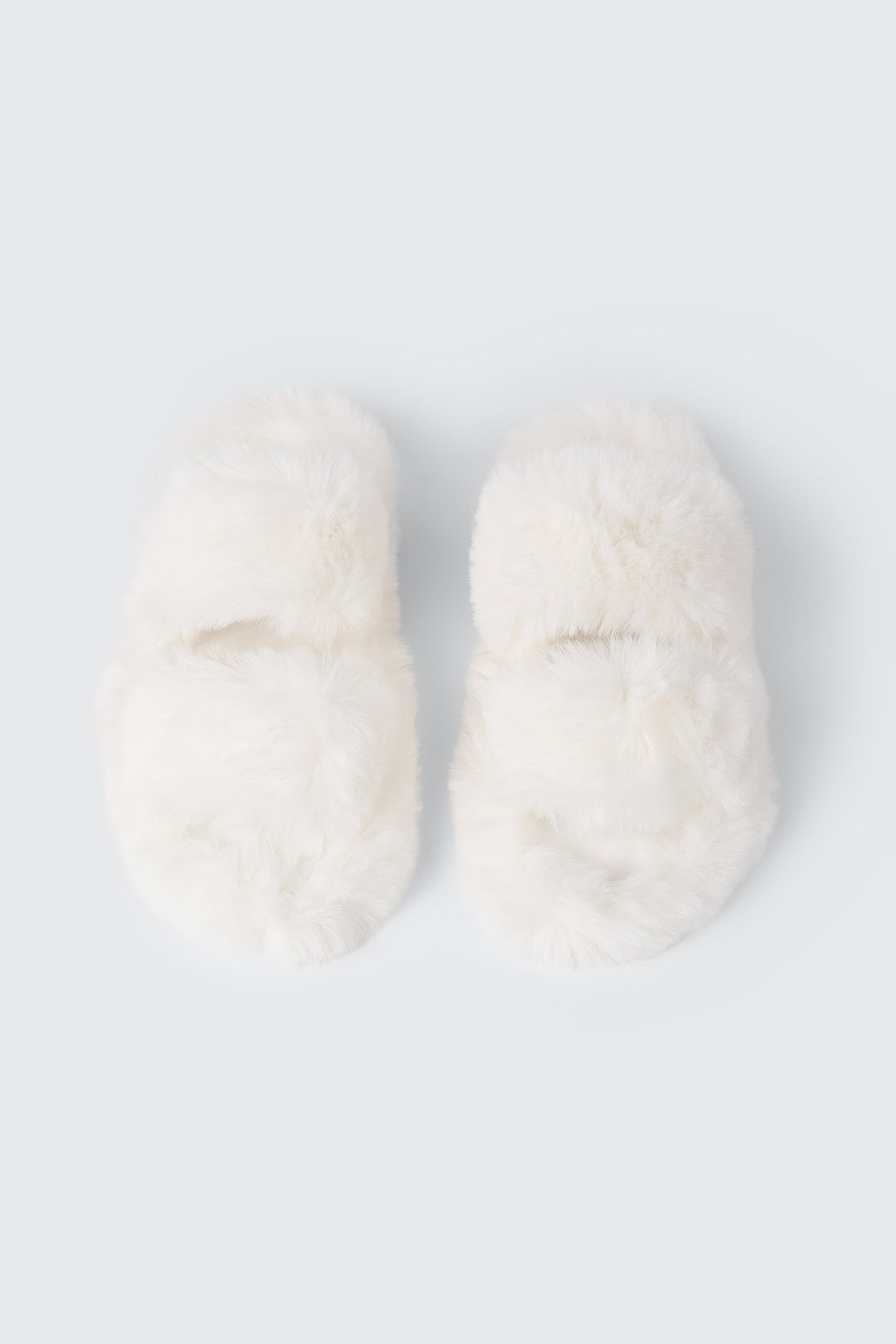 Two Band Faux Fur Slippers