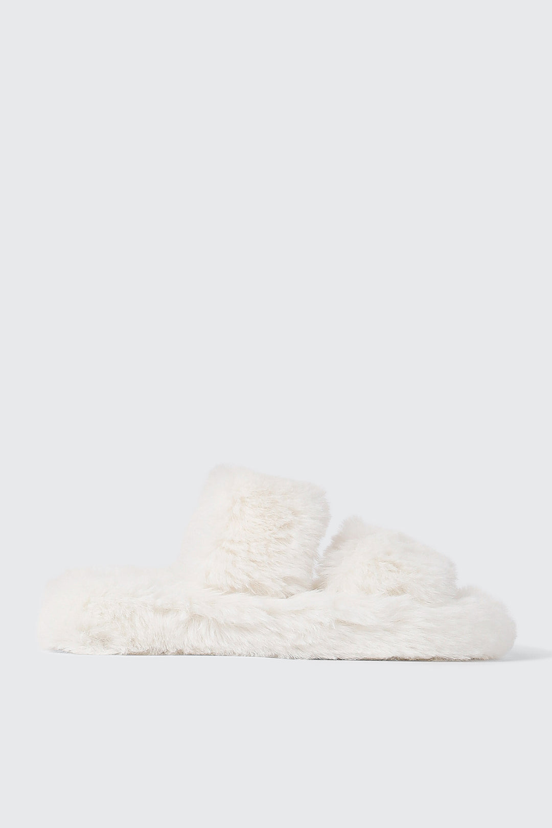 Two Band Faux Fur Slippers