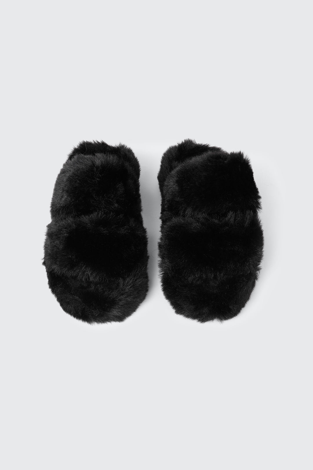 Two Band Faux Fur Slippers