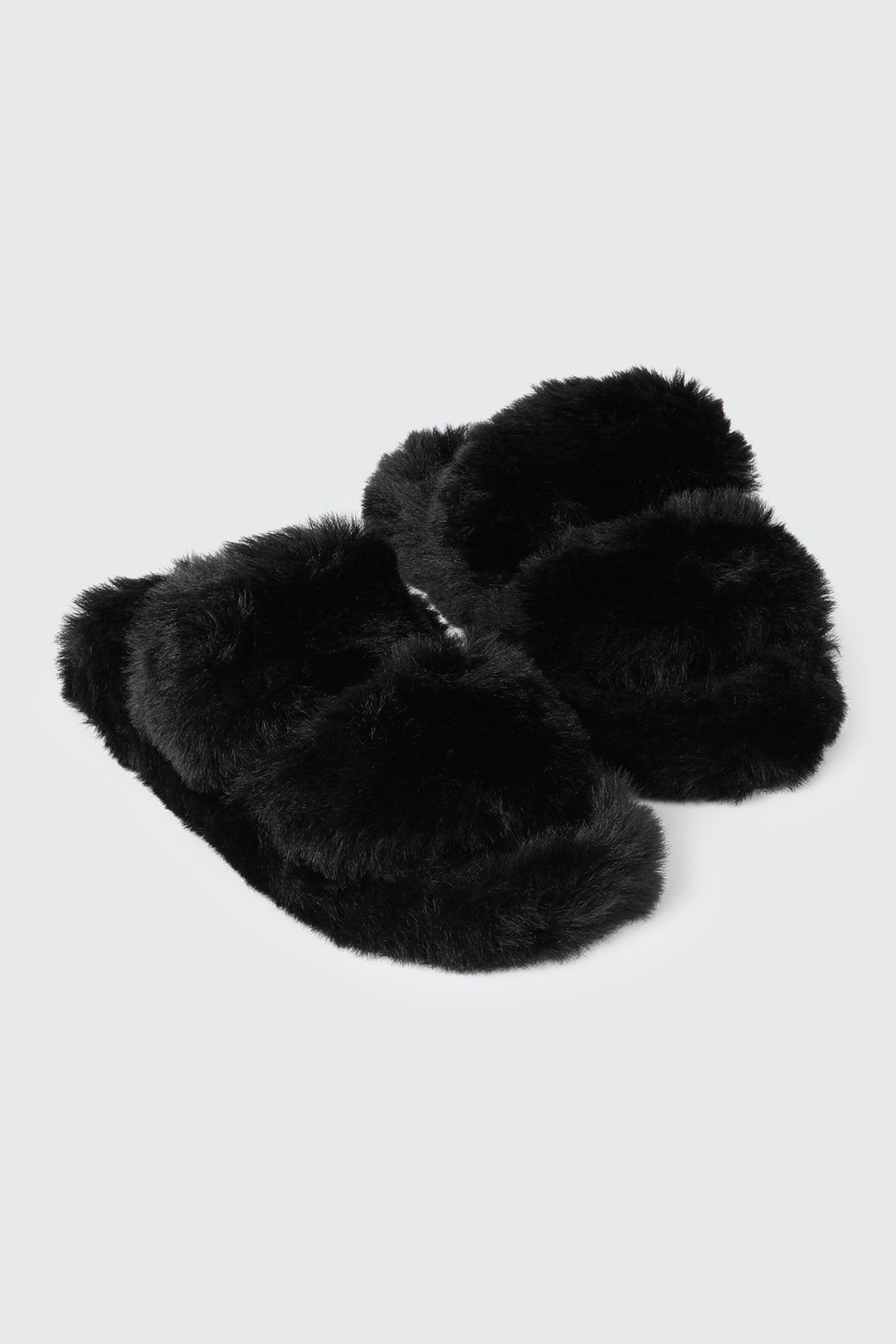 Two Band Faux Fur Slippers