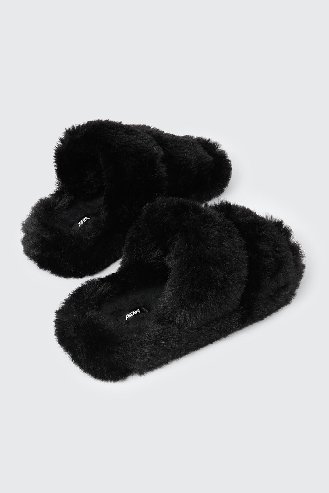 Two Band Faux Fur Slippers