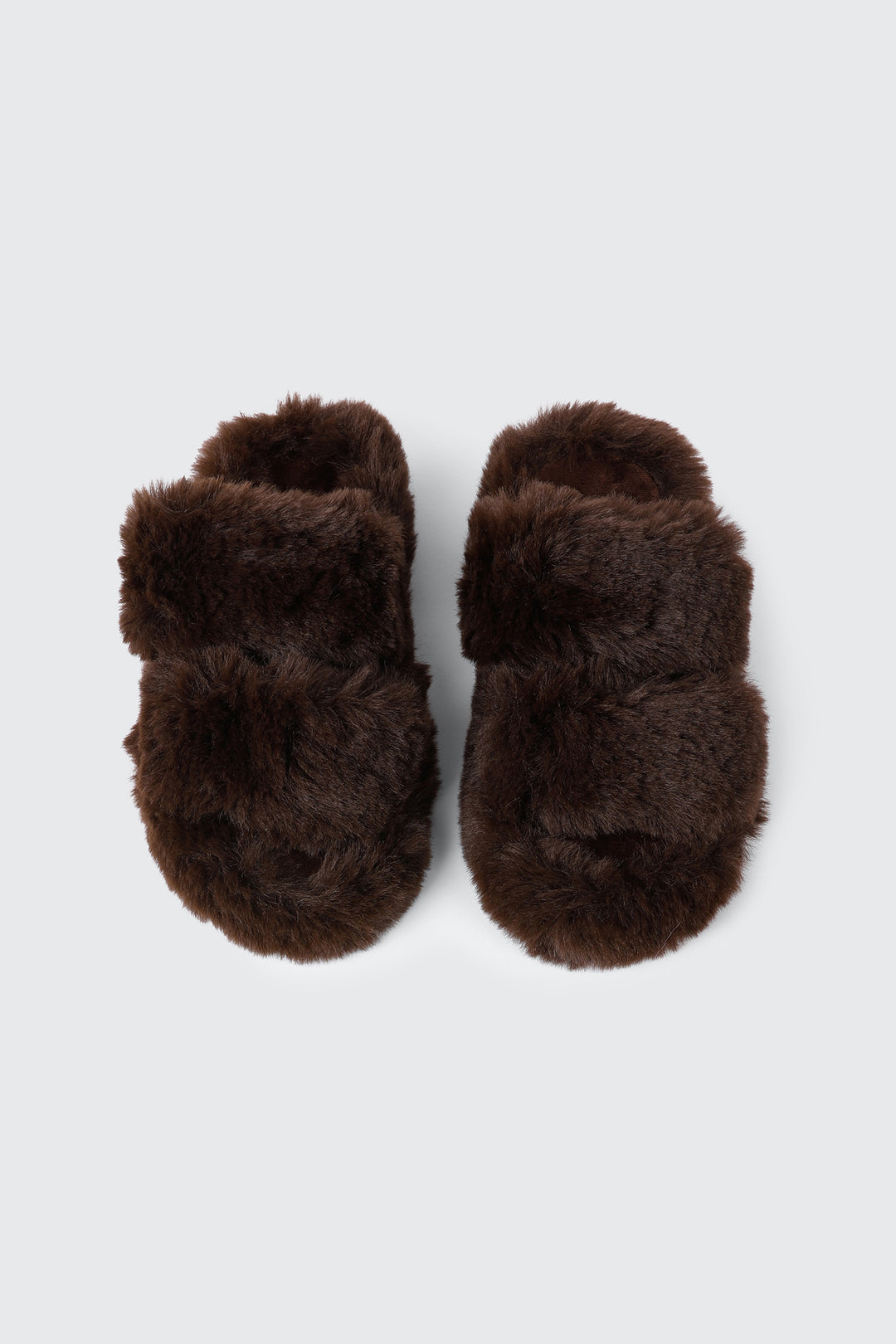 Two Band Faux Fur Slippers