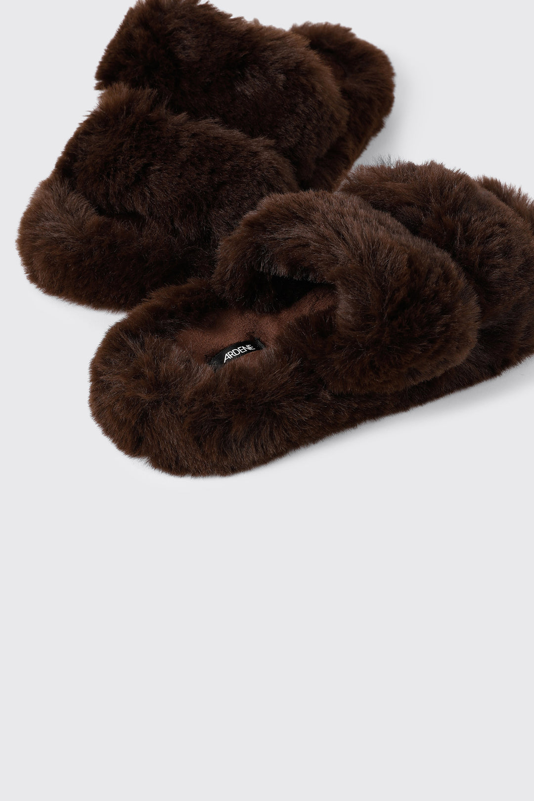 Two Band Faux Fur Slippers