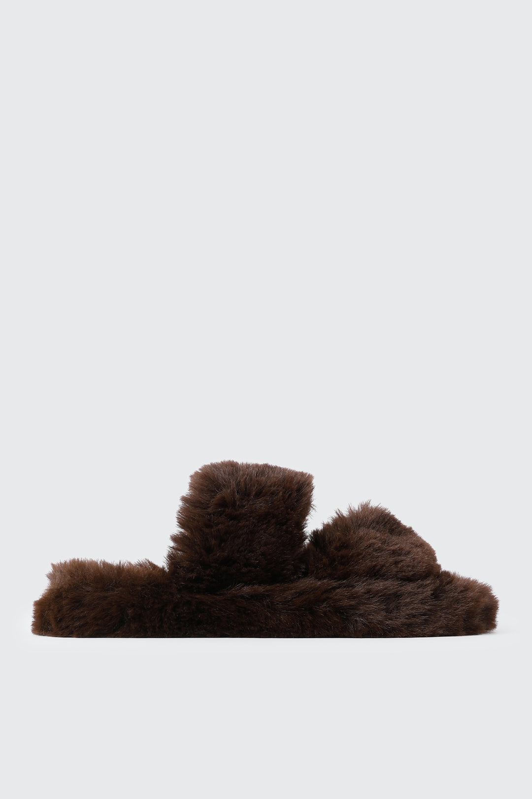 Two Band Faux Fur Slippers
