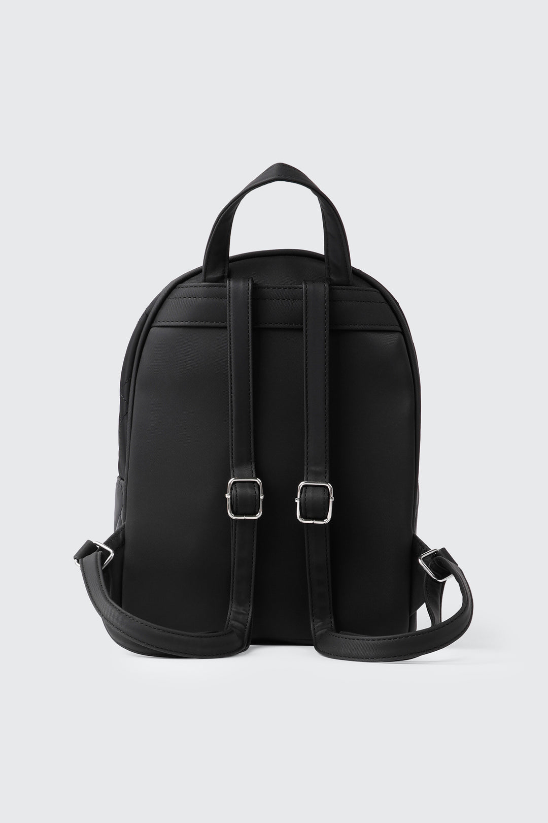 Quilted Nylon Backpack Black