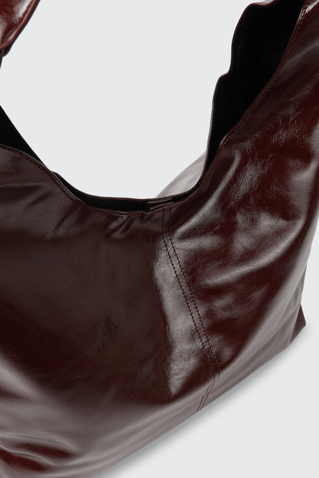 Faux Leather Slouchy Tote Bag