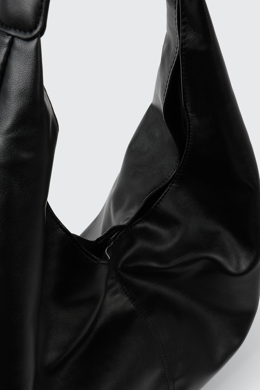 Faux Leather Slouchy Tote Bag