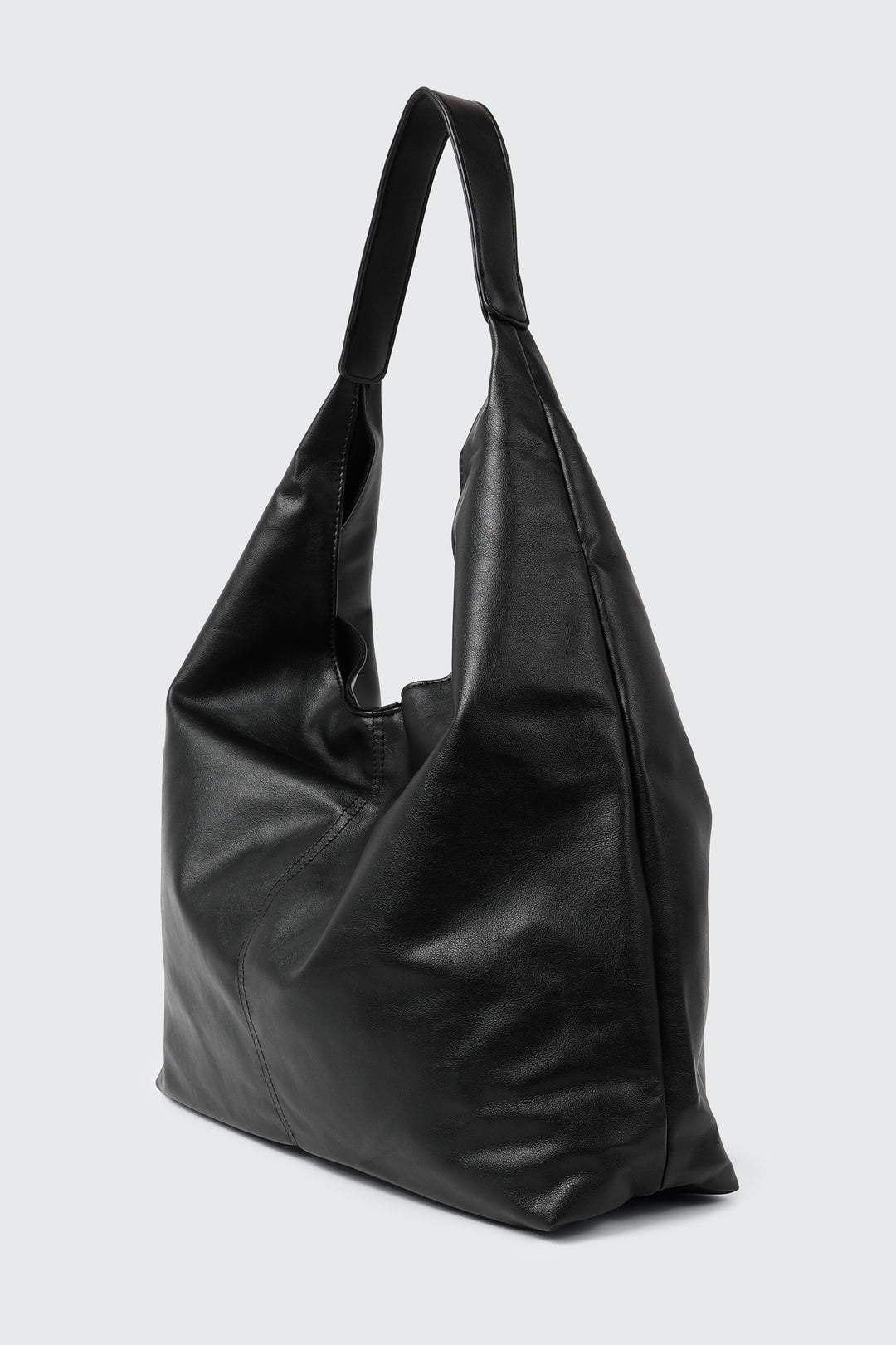 Faux Leather Slouchy Tote Bag