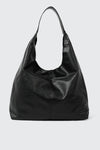 Faux Leather Slouchy Tote Bag