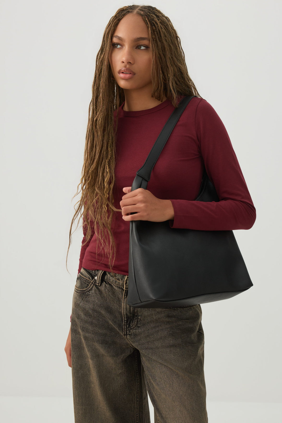 Pebbled Faux Leather Tote