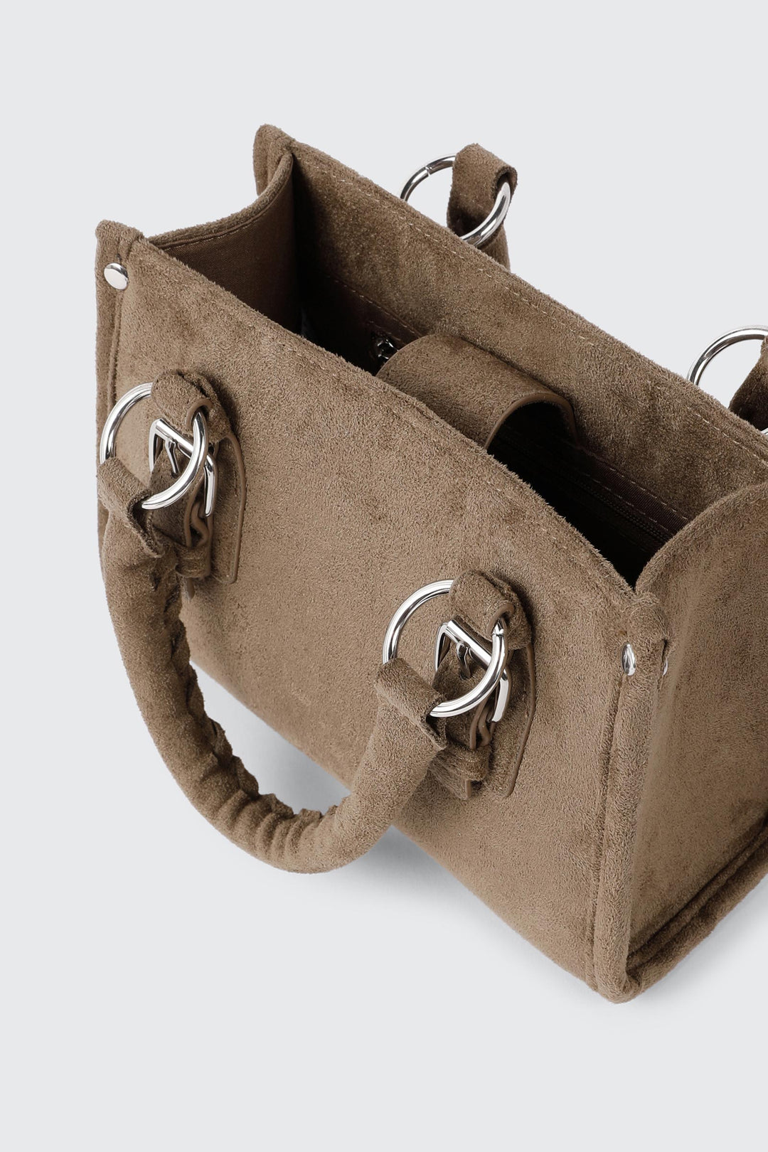 Faux Suede Small Tote Handbag